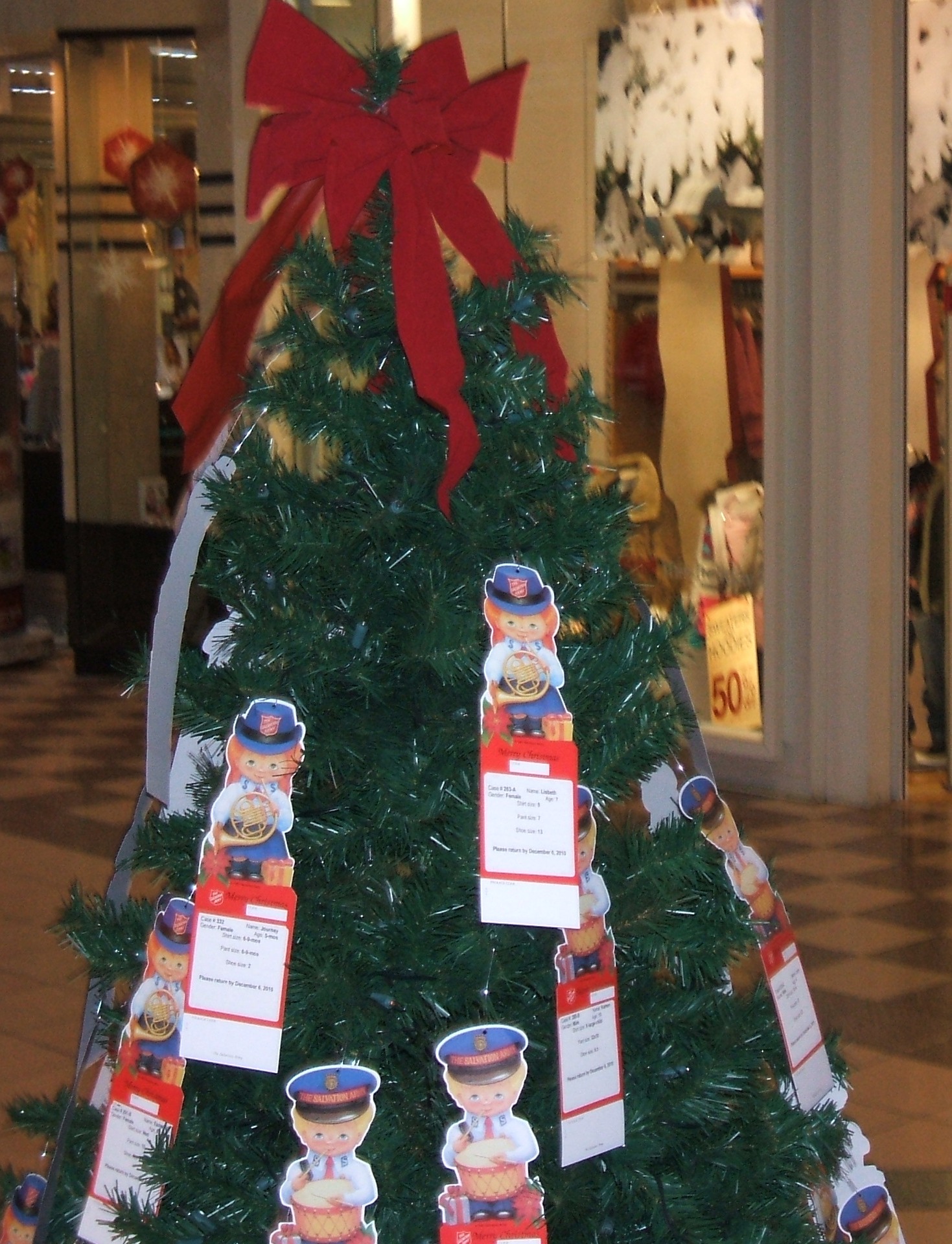 Angel Tree at the Francis Scott Key Mall across from The Gap